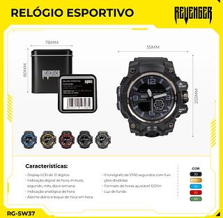 Relogio Masculino Esportivo Militar Digital Led Prova D'água com caxia—KNUP