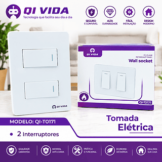 Tomada Elétrica 2 Interruptores