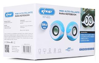 Mini Caixa De Som Alto Falante Knup KP-601 para Computador PC Notebook