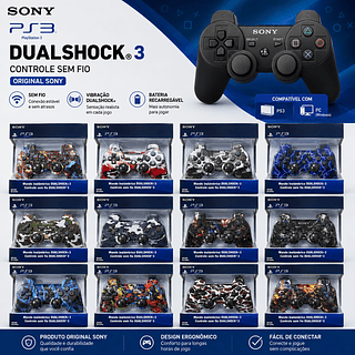 SONY Controle joystick sem fio Sony Play3 Station Camuflar