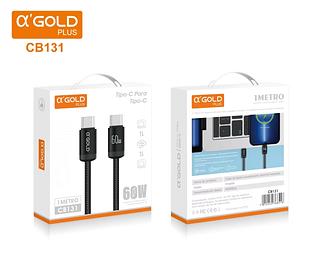 CABO DE CARGA RÁPIDA TURBO POWER 30W TIPO C PARA TIPO C 1 M METROS AGOLD
