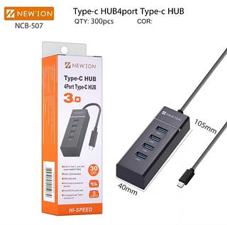 Hub USB TYPE C 3.0 Extensor de 4 Portas, Adaptadores de USB com LED