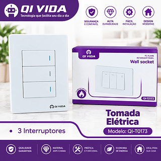 Tomada Elétrica 3 Interruptores