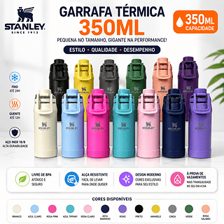 Garrafa Personalizada a Laser 350ml térmica inox Premium com base de silicone