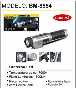 Lanterna Portátil LED 1500 Lúmens Dobrável com Ímã—BMAX