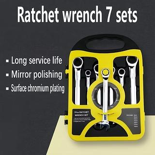 ￼Jogo Chave Ferramenta Combinada Catraca Boca Profissional 7 Peças