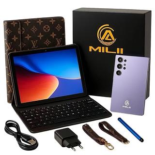 Nova Tablet Para Estudo 6gb Ram + 256gb ，10podegado，Android 13.0，2.4G/5G Wifi，Com Teclado E Caneta Touc