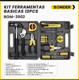 Jogo De Ferramenta Kit Maleta 12Peças Compacto