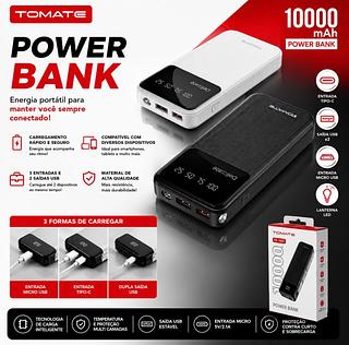 Power Bank Tomate 10000mah Modelo Tk1001 Carga Rpida