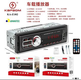 Som Automotivo Bluetooth Usb Rádio Fm Kapbom Z102