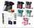 Kit 19 Conjunto Utensílios Silicone Facas Tabua De Cortar -1800g