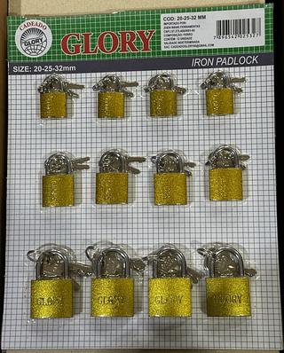 20, 25, 32mm Cartela Com 12 Cadeado Importado