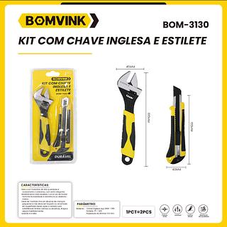 KIT COM CHAVE INGLESA E ESTILETE