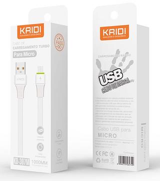 Cabos Celular para v8 KAIDI 1m Transfere Dados e Carga Rápido