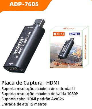 Placa Captura Mini 4k 1080p Hdmi Para Usb 2.0 Vídeo Live
