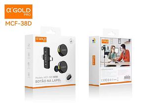 Microfone de Lapela Profissional AGOLD Sem Fio Redondo Magnético Para 2in1 TYPE-c ou Iphone