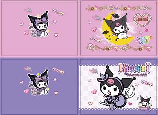 Livro de colorir KUROMI—50 imagens, capa mole holográfica, formato A5 120g