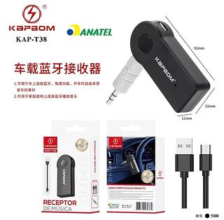 Bluetooth P2 Receptor Auxilar Carro Som Audio Stereo Sem Fio