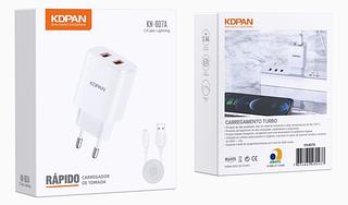 CARREGADOR KDPAN RAPIDO 2.4A iPhone