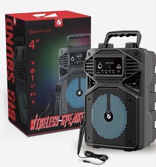 Caixa De Som kts Portátil Bluetooth Fm Sd Kts-1513 Com Microfone