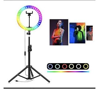 Ring Light Rgb Colorida 35Cm 14Polegadas + Tripé 2.10m