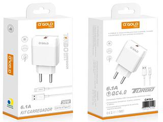 Carregador Completo TurboRápido 30w QC4.0para typec—ADOLD