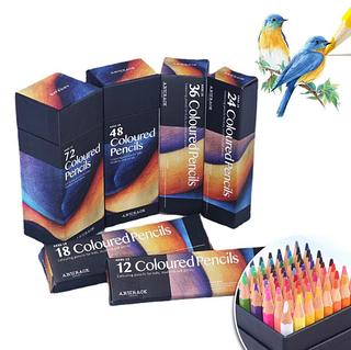 NOBELJIAOO 24Cores Lápis De Cor Oleoso Hexágono Conjunto De Cabo De Madeira Artista Pintura Desenho Esbo