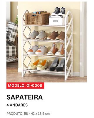 Sapateira Porta Sapato Premium Desmontavel Organizador Multiuso 8 Pares / 4 Andares