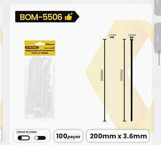 ABRACADEIRA BRANCA 3,6X200MM 100 UN ISSAM