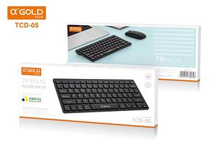 ￼Teclado Bluetooth Touchpad Slim Membrana S/ Fio Imantado Usb