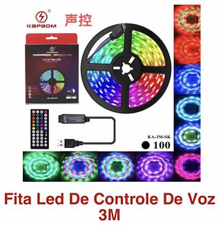Faixa de luz de controle de voz 3m