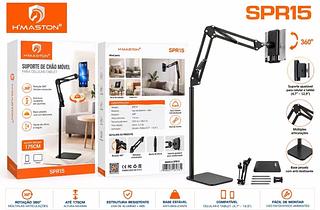 ￼Suporte de Chão Articulado Para Tablet iPad Celular 175cm 360° Ajustável Metal Para Cama Sofá