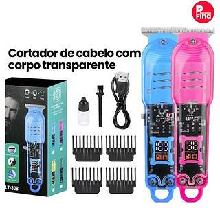 Máquina Para Cortar Cabelo, Barba, Depilação Corporal Sem Fio Com Display Lcd USB