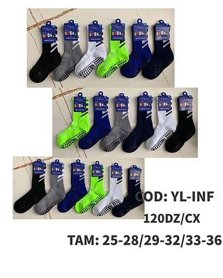 Kit 12 Pares Meião de Futebol Esportiva Infantil Juvenil Antiderrapante Alta Qualidade