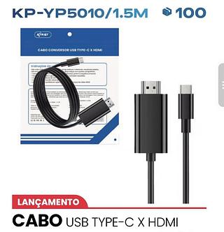 1.5m 6.6ft 4K30Hz USB C para HDMI Conversor para Laptop Celular Tablet Connect Large Screen