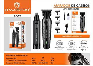 Maquina De Cabelo E Acabamento + Ap.de Pelos Nariz H Maston