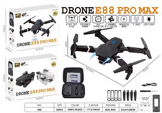 Drone E88 4k Prof câmera angular hd, wi-fi, fpv, alt hold, dobrável, rc quadrotor, helicóp,livre, brinquedos p crianças Com dois baterria