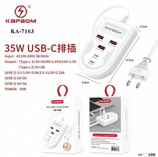 35W Tomadas 3USB+2USB-C—KAPBOM