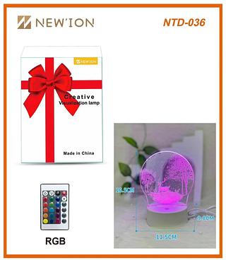LÂMPADA DE MESA CORAÇÃO ，3D Com controle RGB sensível ao toque