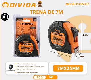Trena 7 Metros Profissional Fita Aço Carbono Alta Precisão Resistente E Anti-Impacto Qualidade
