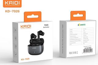 Fone De Ouvido Kaidi Tws Kd-7026Sem Fio Smart Touch V5.3