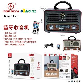 Rádio Retrô Bluetooth Cor Aleatória Com controle remoto Grande