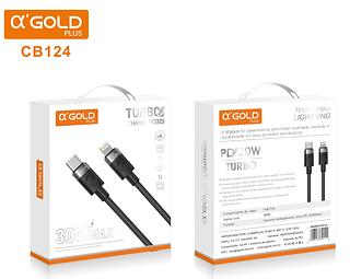 CABO DE CARGA RÁPIDA TURBO POWER 30W TIPO C PARA IOS 1 M METROS AGOLD