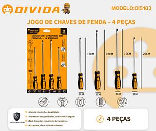 JOGO DE CHAVES DE FENDA-4 PECAS