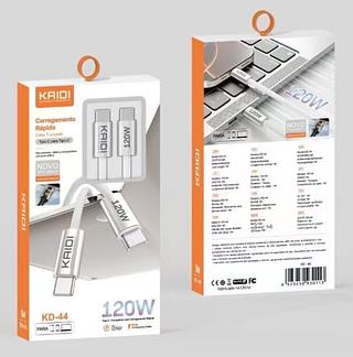 Cabo Tipo C 120W | Carregamento Ultra Rápido | Compatível com iOS (Iphone 15 & 16) e Android