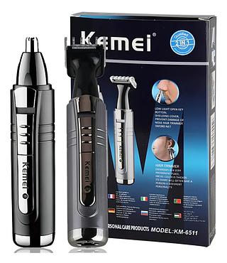Máquina Barba Kemei Nariz Sobrancelha Cabelo Recarregável