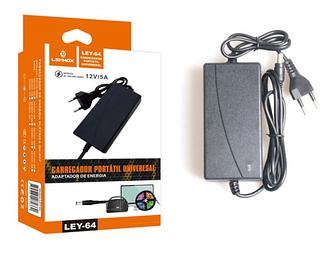 Fonte 12v 5a Bivolt- Preta 5 Amperes 60w- Plug P4