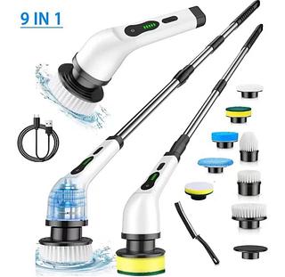 ￼Escova De Limpeza Ajustável Janela Banheiro e Cozinha Ferramenta 9em 1 Recarregável NOVEVE