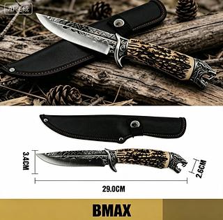 29CM Faca De Caça Grande Churrasco Modelo Luxo Fulltang Inox—BMAX