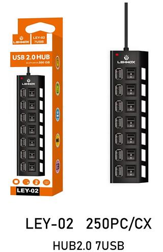 Hub De Usb 7 Portas 2.0 Hd Extensor High Speed Pen Drive Hd